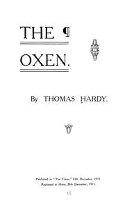 Cover of The oxen by Thomas Hardy