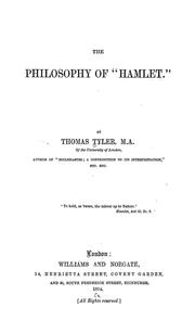 Front cover of The philosophy of "Hamlet." by Thomas Tyler