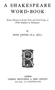 Front cover of A Shakespeare word-book by John Foster M.A.