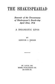 Cover of The Shakespeariad by Denton Jaques Snider