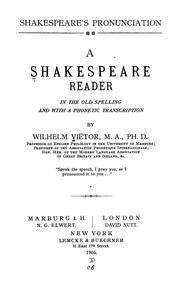 Cover of Shakespeare, pronunciation by Wilhelm Viëtor