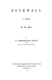Cover of Bothwell by William Edmondstoune Aytoun