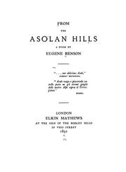 Cover of From the Asolan Hills by Eugene Benson