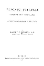 Cover of Alfonso Petrucci by Robert Charles Jenkins