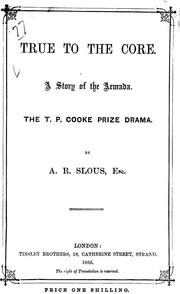 Front cover of True to the core by Angiolo Robson Slous