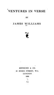 Cover of Ventures in verse by James Williams