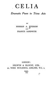 Cover of Celia by Norman A. Everson
