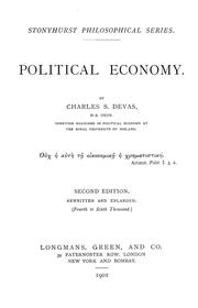 Front cover of Political economy by Charles Stanton Devas