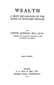 Cover of Wealth by Cannan, Edwin