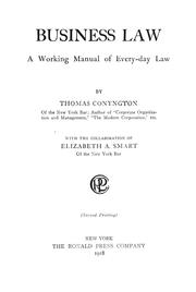 Cover of Business law by Conyngton, Thomas