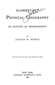 Cover of Elementary physical geography and outline of physiography by Redway, Jacques Wardlaw