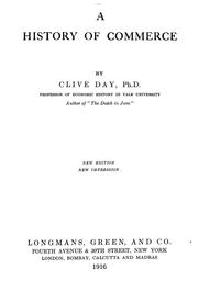 Front cover of A history of commerce by Clive Day