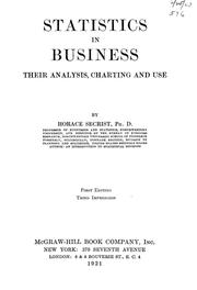 Cover of Statistics in business by Horace Secrist