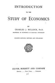 Cover of Introduction to the study of economics by Charles Jesse Bullock