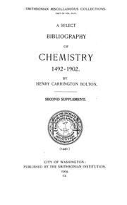 Cover of A select bibliography of chemistry, 1492-1902 by Henry Carrington Bolton