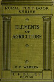 Cover of Elements of agriculture by George F. Warren