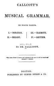Front cover of Musical grammar, in four parts by John Wall Callcott