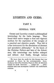Front cover of Studies in the philosophical terminology of Lucretius and Cicero by Katharine Campbell Reiley