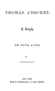 Cover of Thomas A'Becket by Hamilton, Alexander