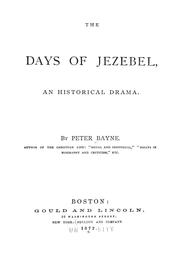 Front cover of The days of Jezebel by Peter Bayne