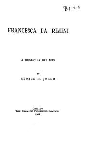 Front cover of Francesca da Rimini by George H. Boker