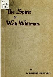 Cover of The spirit of Walt Whitman by L. Conrad Hartley