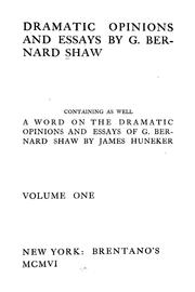 Front cover of Dramatic opinions ans essays with a apology by George Bernard Shaw