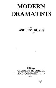 Front cover of Modern dramatists by Ashley Dukes
