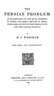 Cover of The Persian problem by Whigham, H. J.