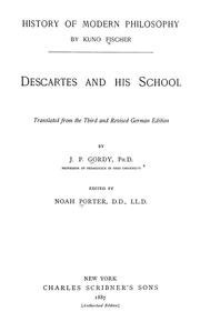 Cover of Descartes and His School by Kuno Fischer