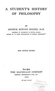 Cover of A student's history of philosophy by Arthur Kenyon Rogers