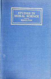 Cover of Studies in moral science by William Ennis Hamilton
