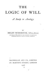 Front cover of The logic of will by Helen Wodehouse