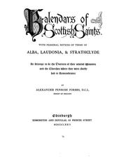 Front cover of Kalendars of Scottish saints by Forbes, A. P.