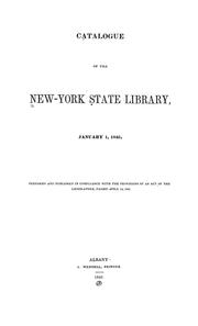 Cover of Catalogue of the New York State Library. January 1, 1846 by New York State Library.