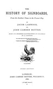 Front cover of The history of signboards by Jacob Larwood