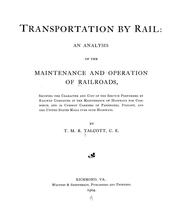 Cover of Transportation by rail by Thomas Mann Randolph Talcott