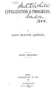 Cover of Civilization & progress by John Beattie Crozier