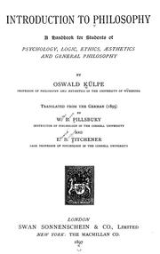 Front cover of Introduction to philosophy by Oswald Külpe