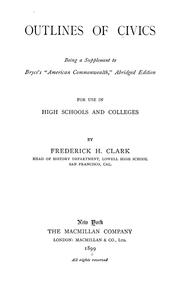 Front cover of Outlines of civics by Frederick Hiram Clark