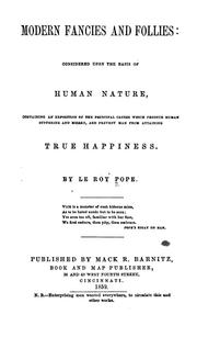 Front cover of Modern fancies and follies by Leroy Pope