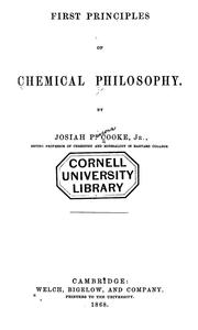 Front cover of First principles of chemical philosophy by Cooke, Josiah Parsons