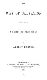 Front cover of The way of salvation illustrated in a series of discourses by Albert Barnes