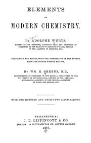 Cover of Elements of modern chemistry by Charles Adolphe Wurtz