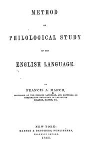 Front cover of Method of philological study of the English language by Francis Andrew March