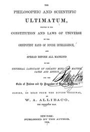 Front cover of The philosophic and scientific ultimatum by W. A. Allibaco