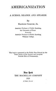 Cover of Americanization: A School Reader & Speaker by jr Ellwood Griscom