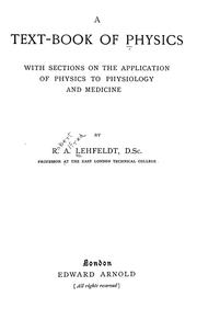 Cover of A text-book of physics by Lehfeldt, Robert Alfred