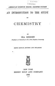 Cover of An introduction to the study of chemistry by Ira Remsen