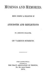 Front cover of Musings and memories by Tract Association of Friends (Philadelphia, Pa.)
